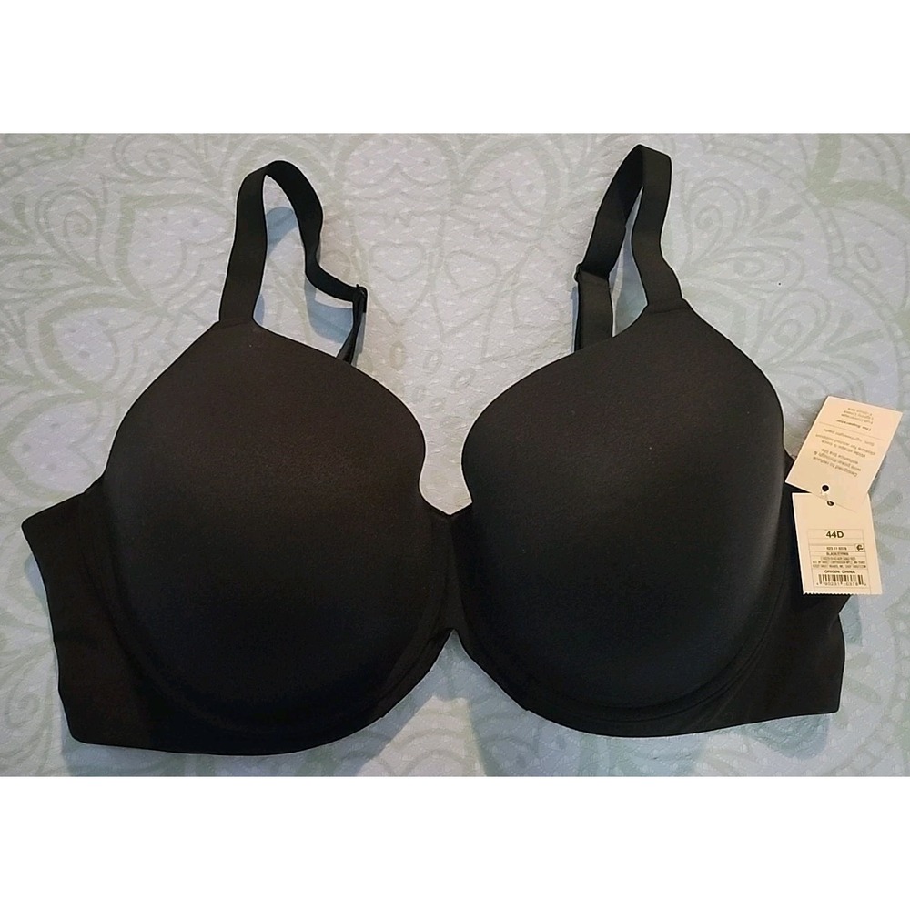 NEW Auden Superstar Lightly Lined Padded Black T Shirt Bra Size 44D